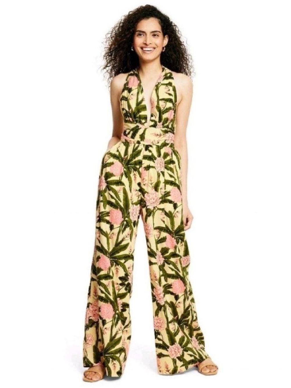 Aqua Bendita x Target Peony Botanical Print Jumpsuit, Size XS